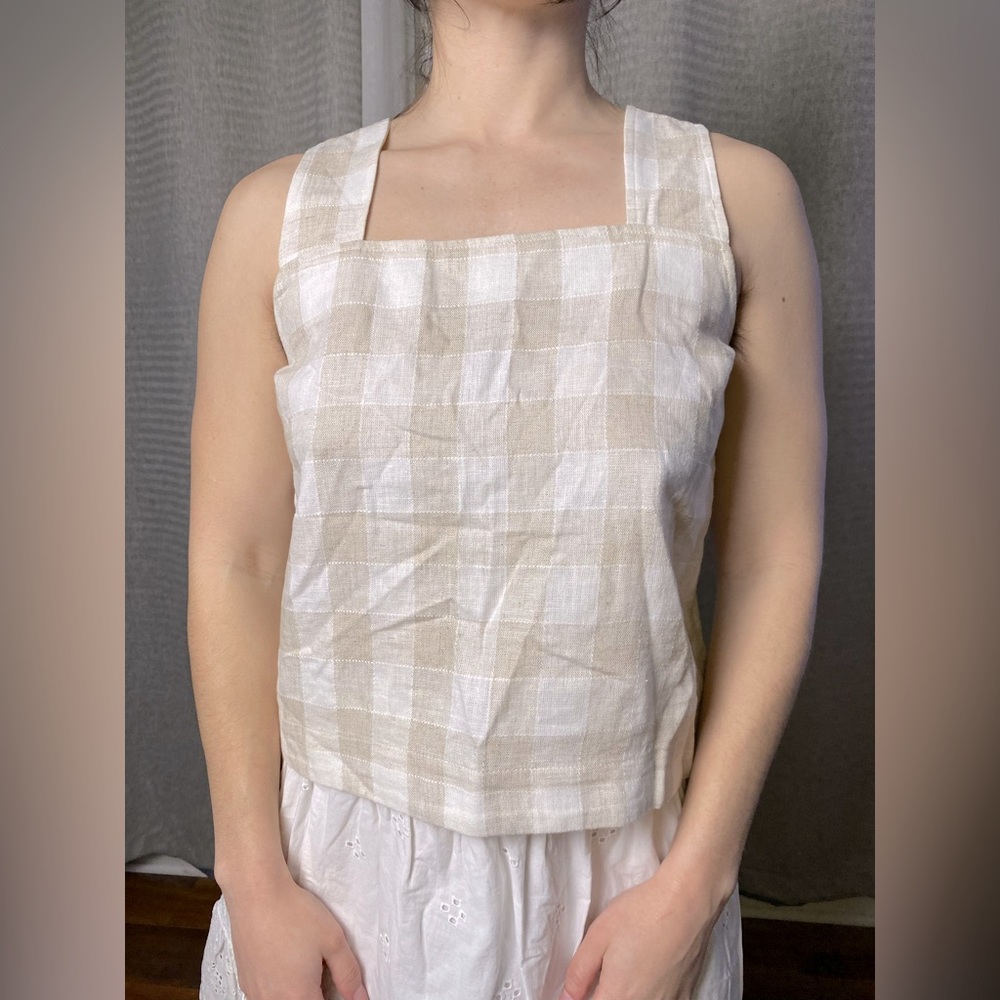 Madewell Linen Blend Sunside Button Back Top 00